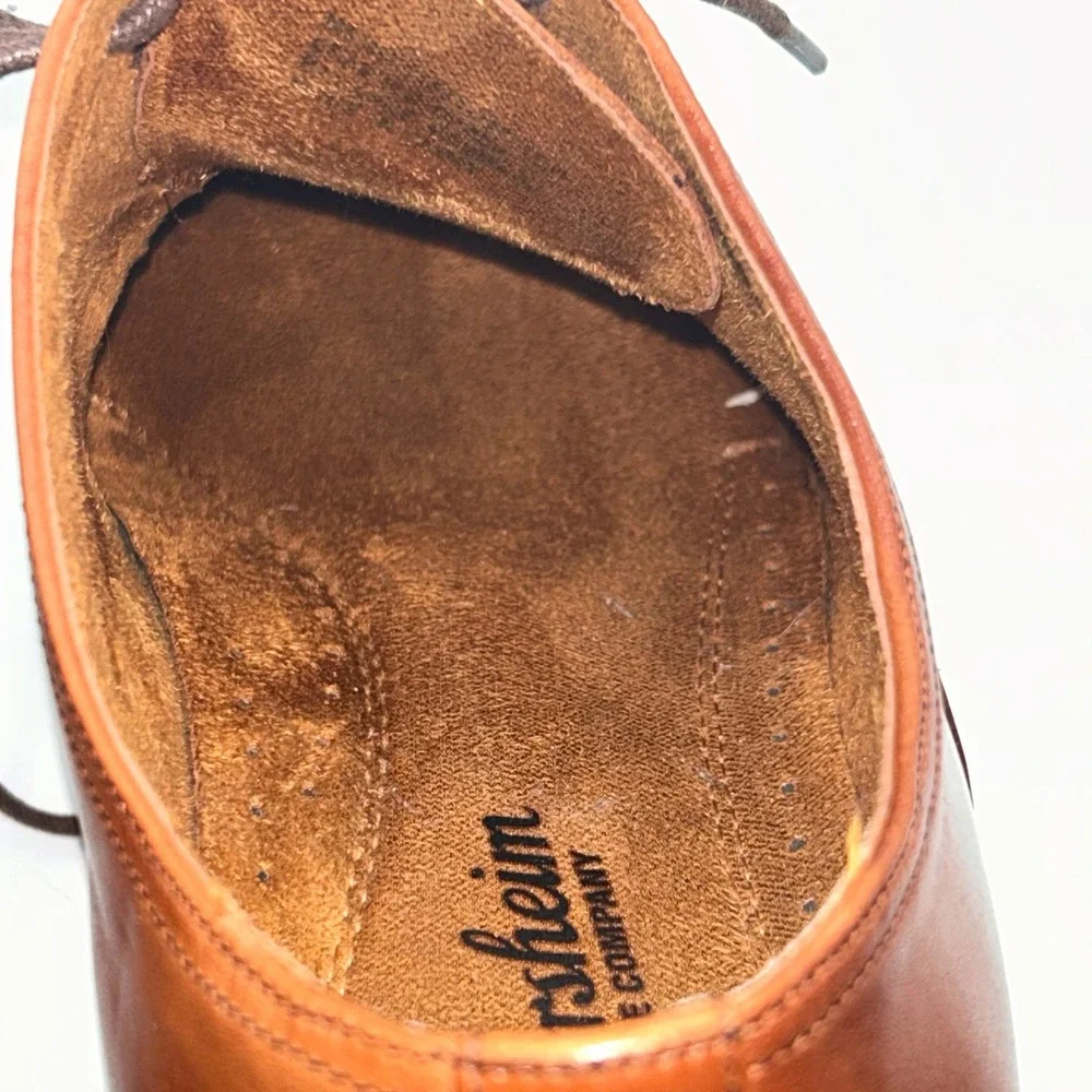 Florsheim Mens Cognac Brown Leather Cap Toe Oxford Dress Shoes 10D